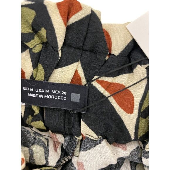 Zara Womens Shorts M Multicolor Floral High Rise Belted Paperbag 8662/160 NWT - Picture 6 of 13